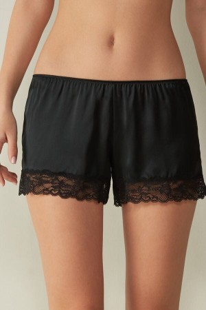 Intimissimi Silk Shorts Zwart | FBEHY82383